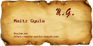 Maitz Gyula névjegykártya