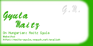 gyula maitz business card